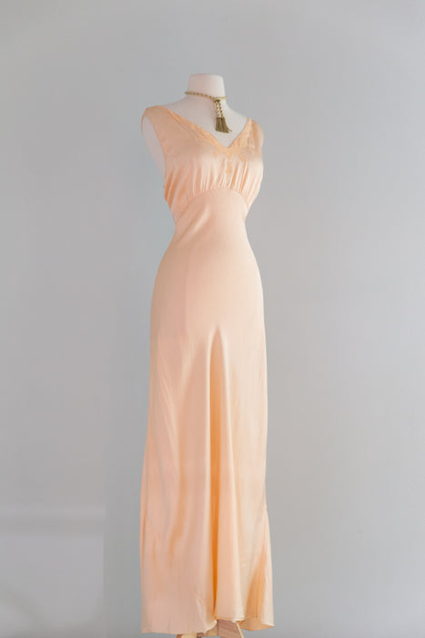 Luminous Ballet Slipper Pink 1930's Silk Bias Cut Slip Dress / ML