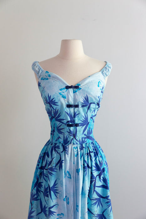 Rare 1950's Kamehameha Hawaiian Cotton Romper With Wide Culottes / ML