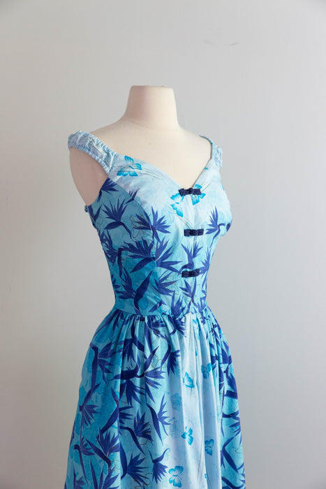 Rare 1950's Kamehameha Hawaiian Cotton Romper With Wide Culottes / ML