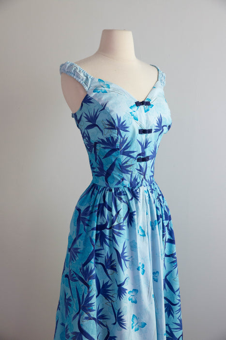 Rare 1950's Kamehameha Hawaiian Cotton Romper With Wide Culottes / ML