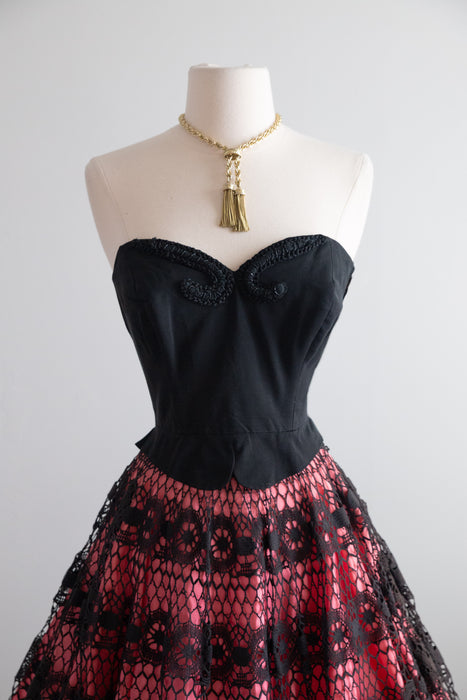 The Perfect 1950's Black Strapless Bustier Top / XS