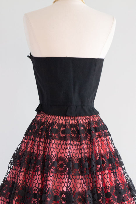 The Perfect 1950's Black Strapless Bustier Top / XS