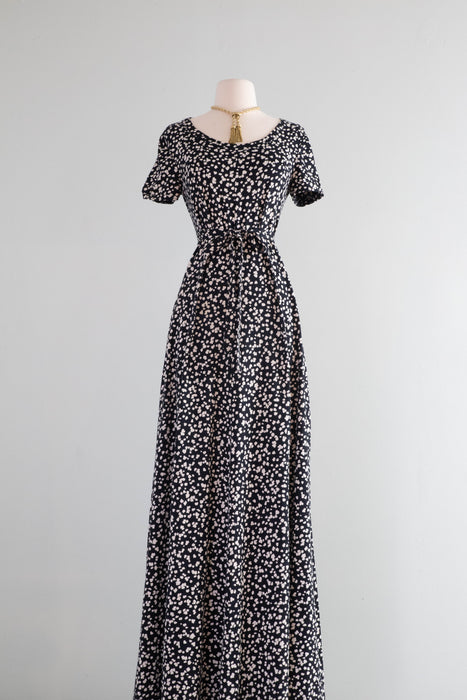 Iconic 1970's Diane Von Furstenberg Made in Italy Abstract Cotton Jersey Maxi Dress / SM