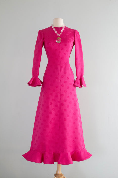 Rare 1960's Couture Evening Dress by Spanish Couturier Manuel Pertegaz / XS