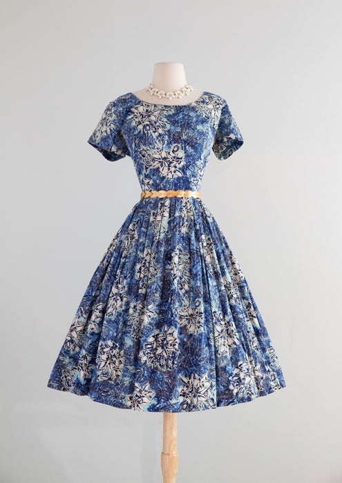 Fabulous 1950's Alfred Shaheen Hawaiian Cotton Summer Dress / Medium