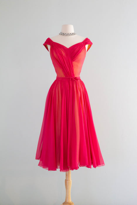 Spectacular 1950's Helen Rose Two Tone Silk Chiffon Party Dress In Cer Xtabay Vintage Spectacular 1950's Helen Rose Two Tone Silk Chiffon Party Dress In Cer Xtabay Vintage