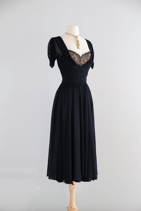 Elegant Late 1940’s Chiffon Cocktail Dress A Frank Starr Original / S
