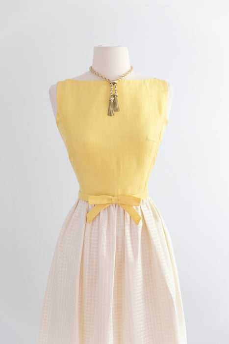 Darling 1960's Lanz Party Dress In Yellow Silk / XS