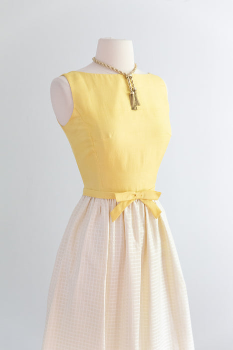 Darling 1960's Lanz Party Dress In Yellow Silk / XS
