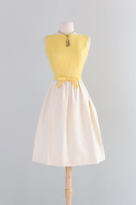 Darling 1960's Lanz Party Dress In Yellow Silk / XS