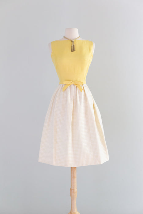 Darling 1960's Lanz Party Dress In Yellow Silk / XS