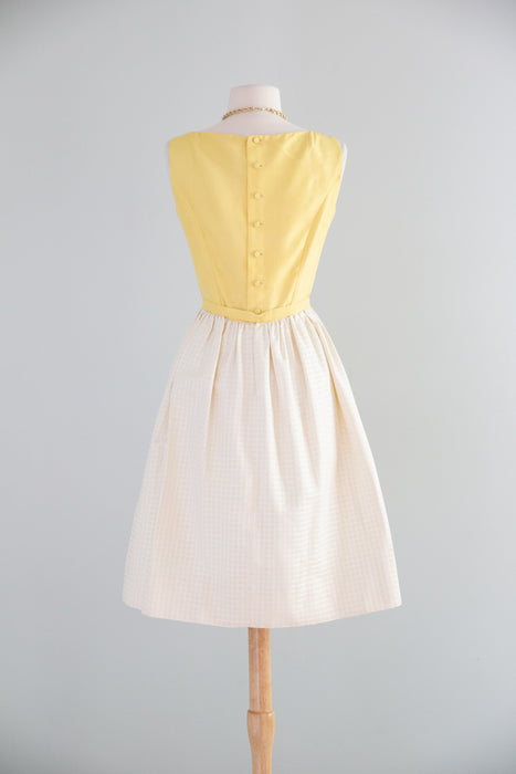 Darling 1960's Lanz Party Dress In Yellow Silk / XS