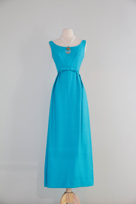 Elegant 1960's Tiffany Blue Formal Gown & Matching Coat / SM Xtabay Vintage Elegant 1960's Tiffany Blue Formal Gown & Matching Coat / SM Xtabay Vintage