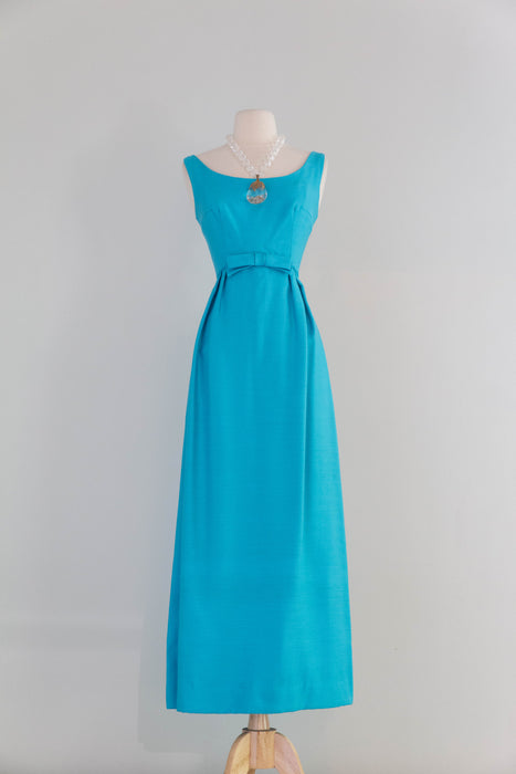 Elegant 1960's Tiffany Blue Formal Gown & Matching Coat / SM Xtabay Vintage Elegant 1960's Tiffany Blue Formal Gown & Matching Coat / SM Xtabay Vintage