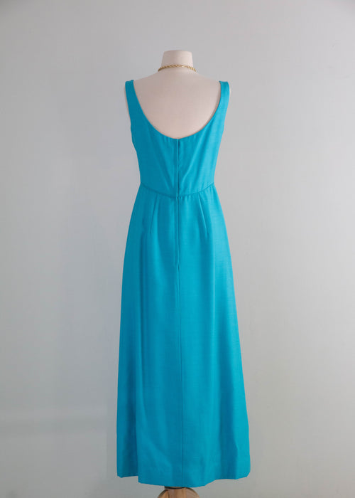 Elegant 1960's Tiffany Blue Formal Gown & Matching Coat / SM