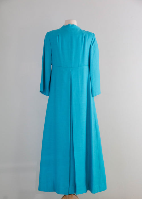 Elegant 1960's Tiffany Blue Formal Gown & Matching Coat / SM Xtabay Vintage Elegant 1960's Tiffany Blue Formal Gown & Matching Coat / SM Xtabay Vintage