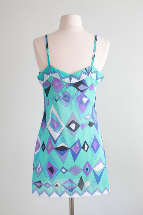 Iconic 1960's Emilio Pucci for Formfit Rogers Mini Slip Dress / Medium