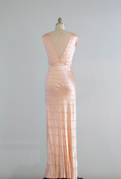 1930's Liquid Silk Bias Cut Evening Dress & Matching Cape in Ballet Pink / XS