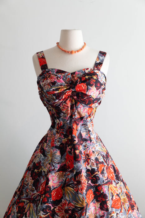 Rare 1950's Hawaiian Cotton Sun Dress By Sun Fashions of Hawaii / XL