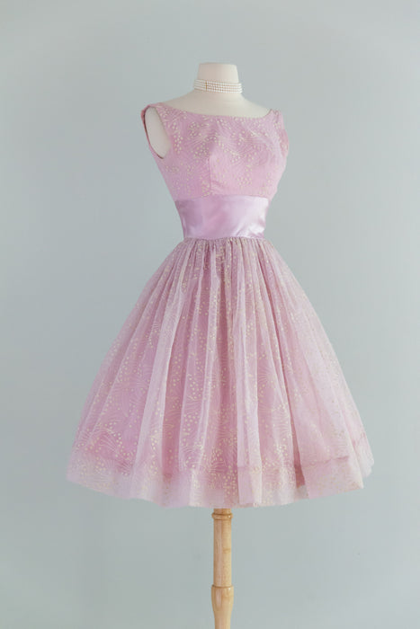 Dreamy Early 1960's Lilac Mist Cupcake Party Dress / XS