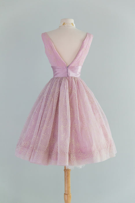 Dreamy Early 1960's Lilac Mist Cupcake Party Dress / XS