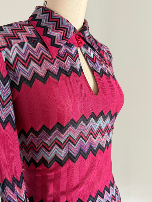 Gorgeous 1970's Missoni Maglia Candy Striped Knitwear Two Piece Set / XS