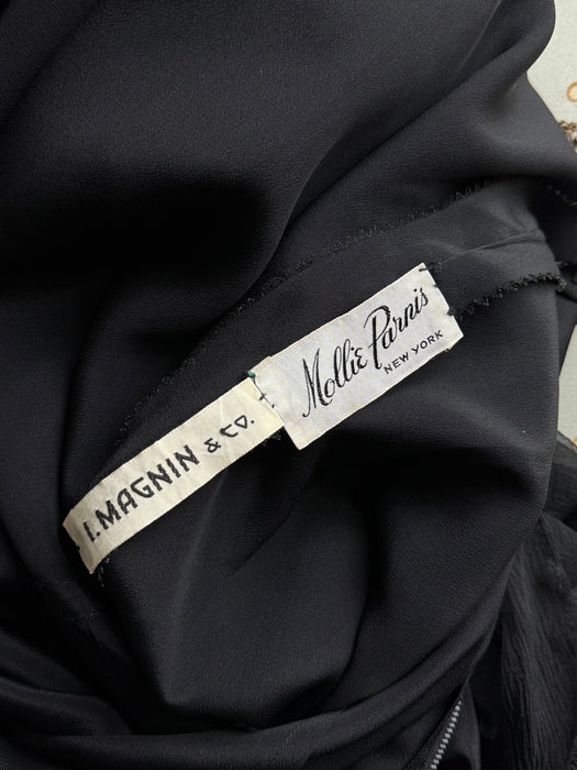 Sublime Late 1950’s Mollie Parnis Silk Chiffon Cocktail Dress / M