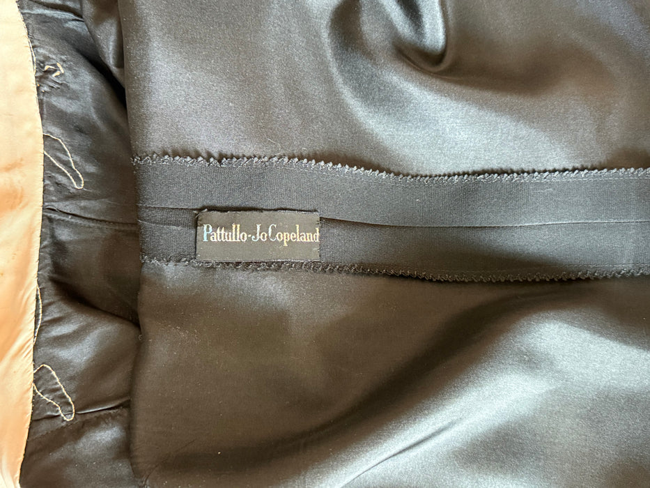 Fabulous 1950's Little Black Dress By Patullo Jo-Copeland with Pink Roses / M