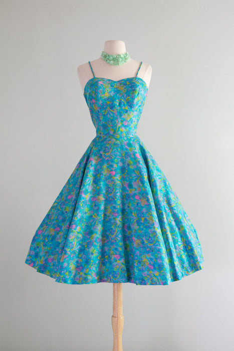 Glamorous 1950's Gladys Williams of Honolulu Polished Cotton Sundress Xtabay Vintage Glamorous 1950's Gladys Williams of Honolulu Polished Cotton Sundress Xtabay Vintage