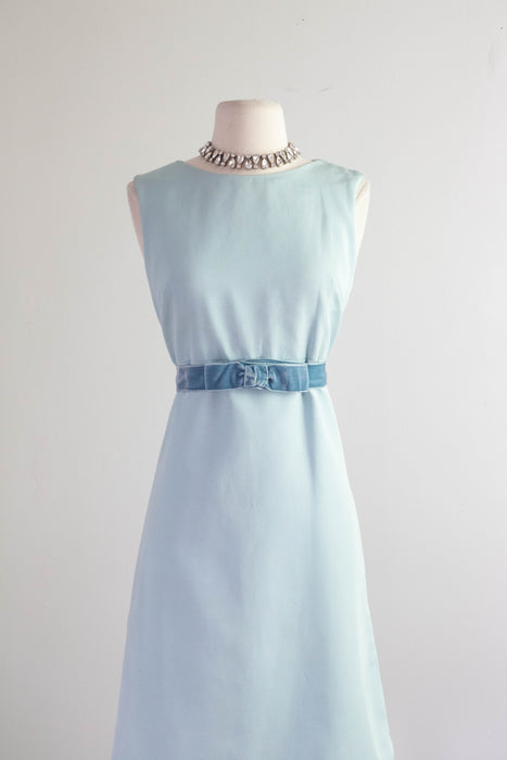 Elegant 1960's Mr. Mort NOS Powder Blue Shift Dress With Matching Jacket / Medium