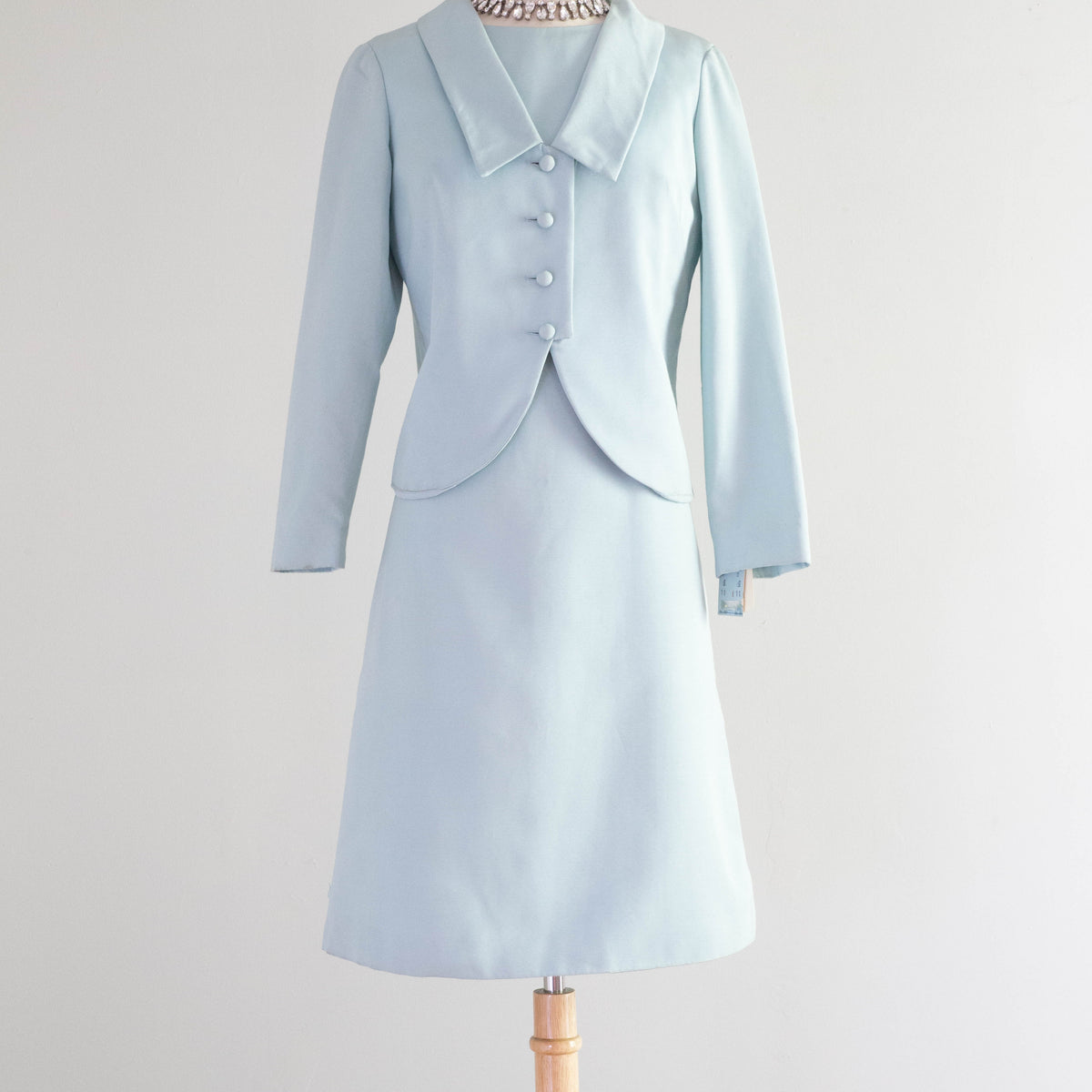 Elegant 1960's Mr. Mort NOS Powder Blue Shift Dress With Matching