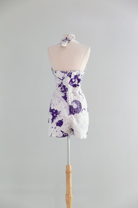 Fabulous 1960's Patio Glamour 2pc. Sunsuit and Skirt Set By Alice / M