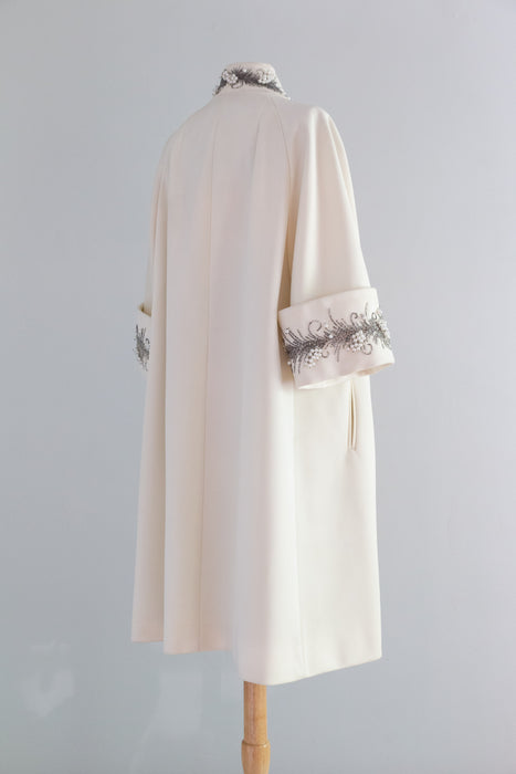 Fabulous 1960's  Lilli Ann Beaded Swing Coat / M
