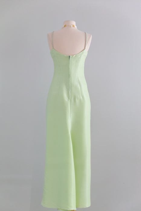 Stunning Y2K Celadon Green Slip Dress By Jessica McClintock / S