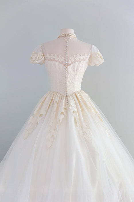 1950's vintage wedding dresses 1950s gathered full skirt 1950s Vintage Tea-length Civil Summer