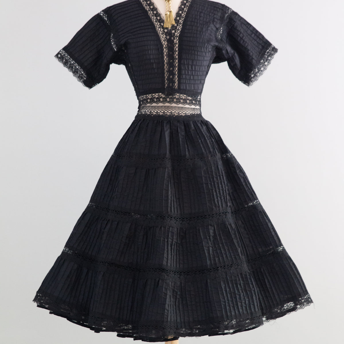 antique black dress 160 Best Vintage Dresses ideas in 2026 up posing as the dynamic swing skirt drops to your knees with ample room for a petticoat pop Gorgeous Vintage Mexican Cotton Pintuck