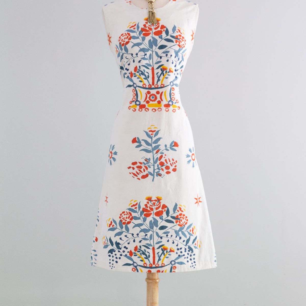 classic shift dresses bright prints brands 60's Vintage Flower Print Mod Style Shift Dress Vibrant Color Size 3/4 virl cole