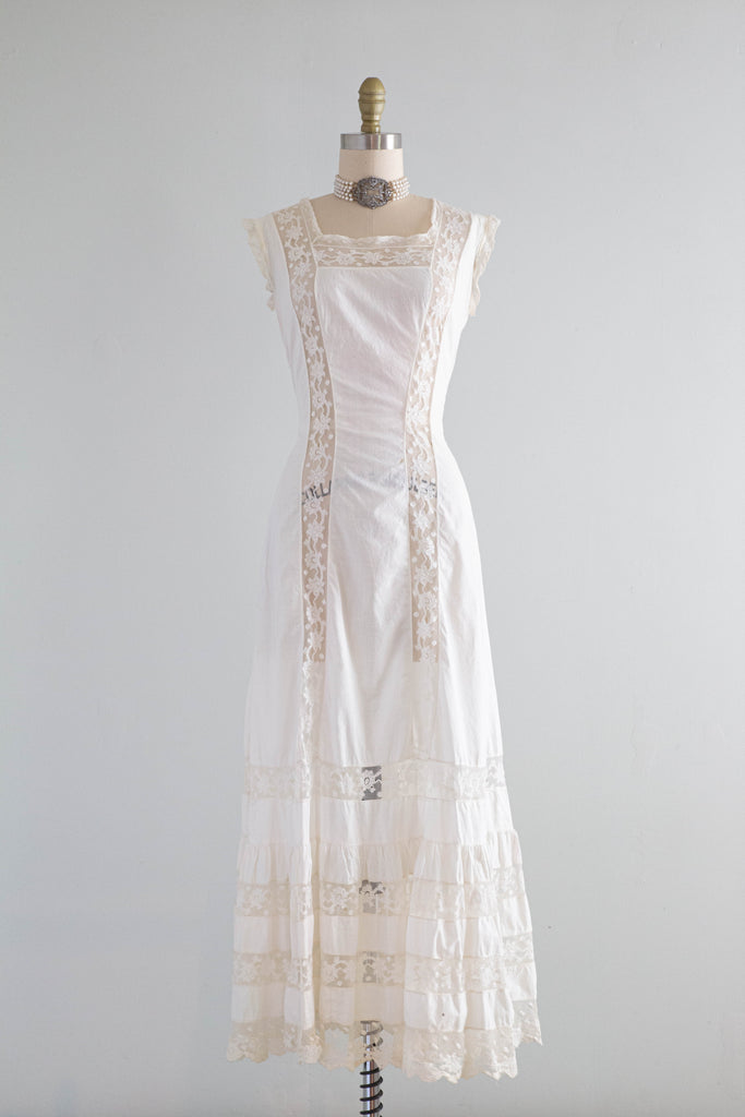 Exquisite 1900's Edwardian Era Cotton Lace Slip Dress / Small – Xtabay  Vintage
