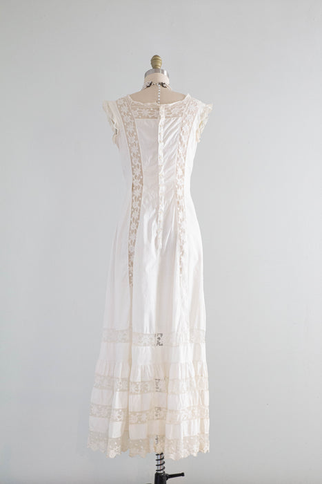 cotton lace slip dress White Cotton Lace Slip Dress