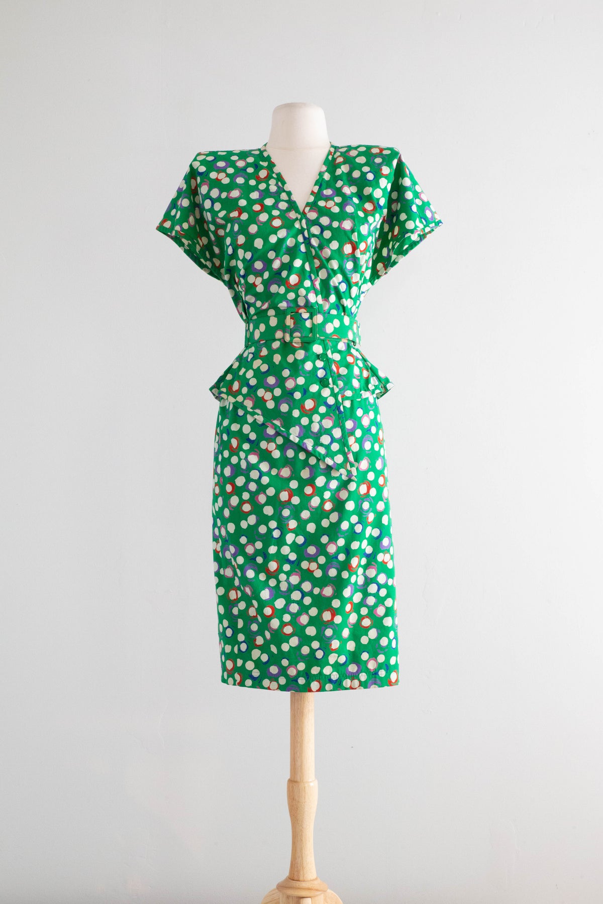 vintage green polka dot dress 60s Lime Green Polka Dot Day Dress – Better Dresses Vintage