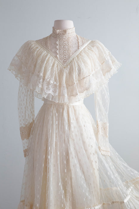 60s White 70's Dress 1970's Gunne Sax Ivory Peasant Cotton Gauze Wedding Dress 38 Inch Bust 60s White 70's Dress 1970's Gunne Sax Ivory Peasant Cotton Gauze Wedding Dress 38 Inch Bust