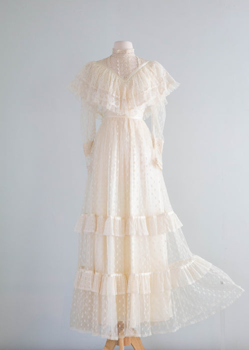 Romantic Vintage Gunne Sax Renaissance Bridal Collection Wedding Dress / XS