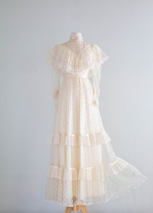 Romantic Vintage Gunne Sax Renaissance Bridal Collection Wedding Dress / XS