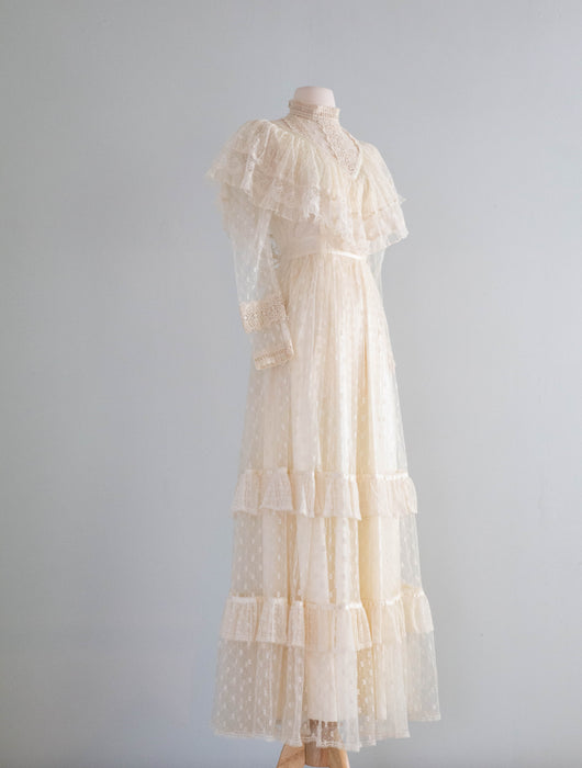 Romantic Vintage Gunne Sax Renaissance Bridal Collection Wedding Dress / XS