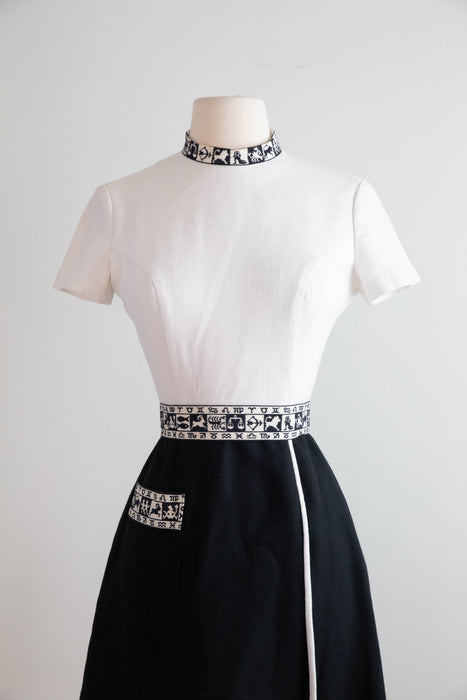 Iconic 1960's MOD Zodiac Mini Dress By Lanz / XS