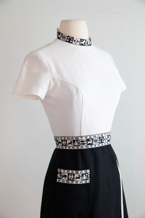 Iconic 1960's MOD Zodiac Mini Dress By Lanz / XS