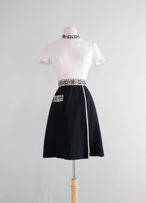 Iconic 1960's MOD Zodiac Mini Dress By Lanz / XS