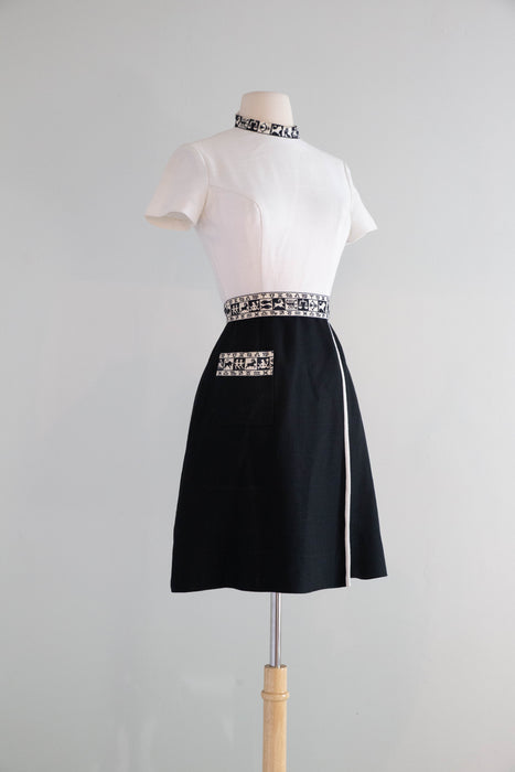 Iconic 1960's MOD Zodiac Mini Dress By Lanz / XS