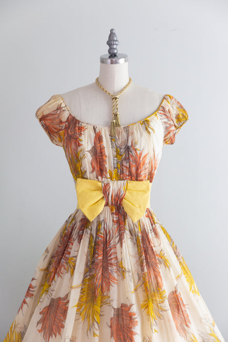 Darling 1950's Dahlia Print Cotton Party Dress From Jacqueline's / S