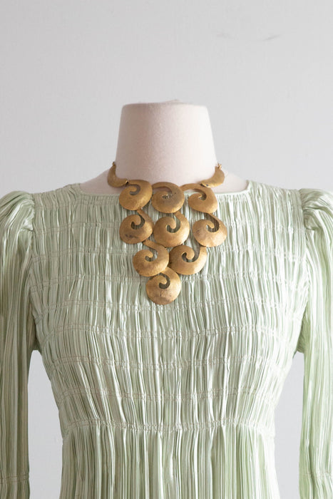 Fabulous 1970's Modernest Gold Tone Statement Necklace